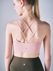 ルエラ シームレス スポーツブラ ピンク