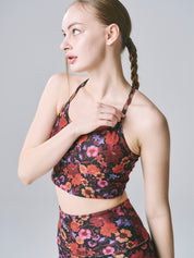 BEYOND YOGA ソフトマーク スリム レーサーバック ハイ クロップド タンク サマーブーケ