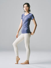 ジーン  シームレス ショートスリーブ トップス パープルグレイ