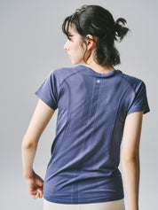 ジーン  シームレス ショートスリーブ トップス パープルグレイ