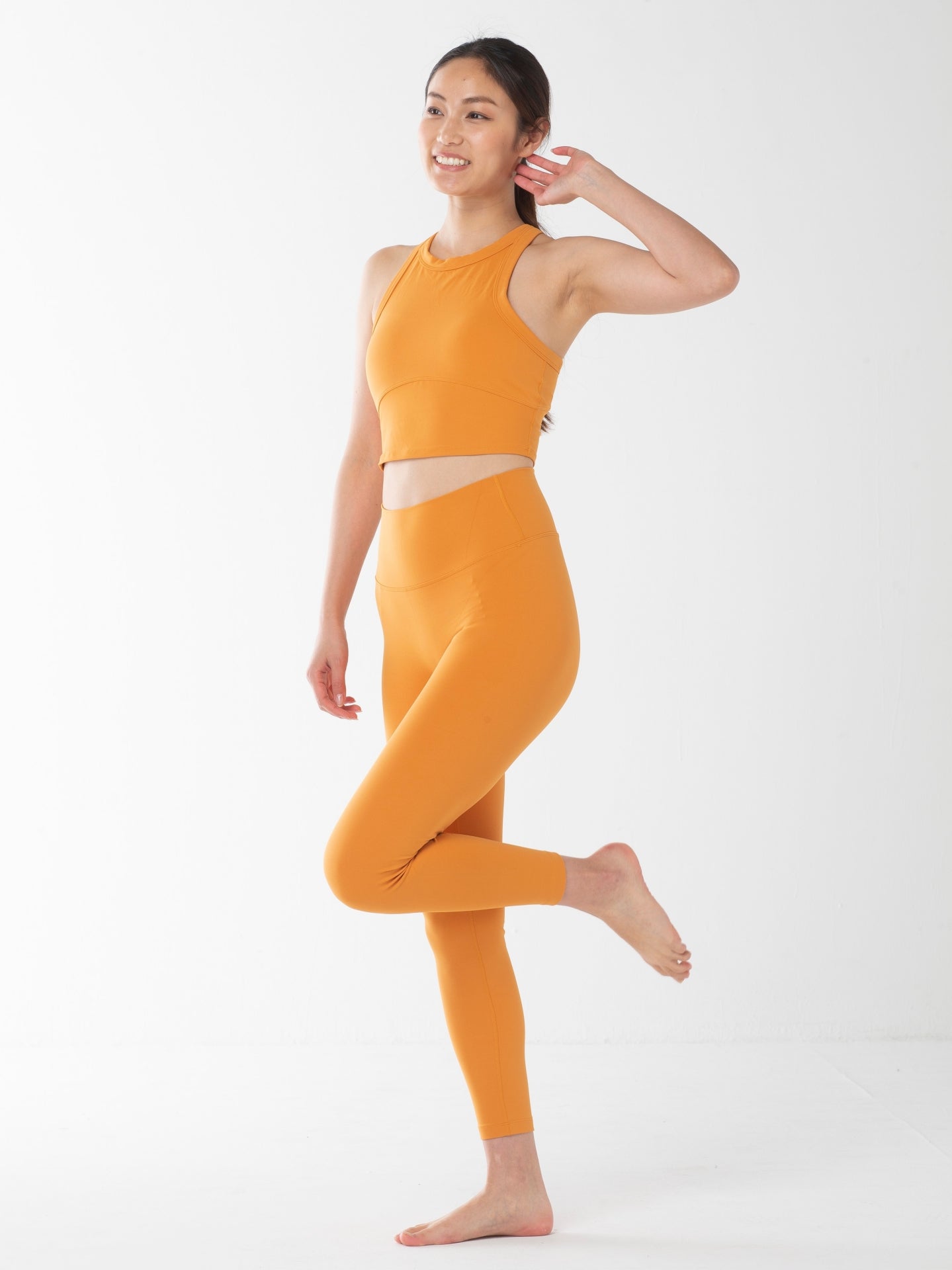 チェイス ライクラ ハイウエスト レギンス オレンジ