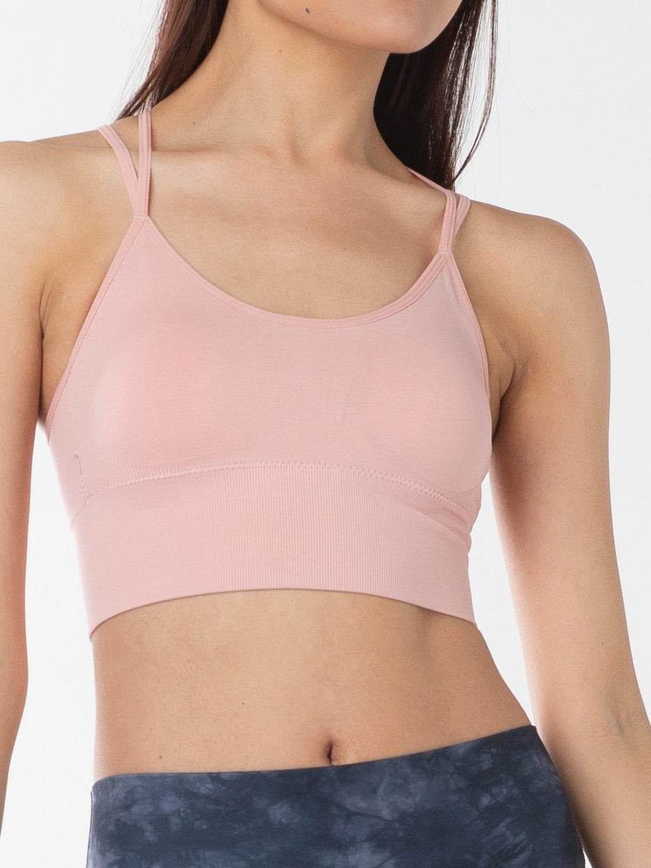 ルエラ シームレス スポーツブラ ピンク