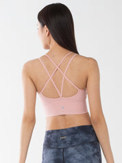 ルエラ シームレス スポーツブラ ピンク