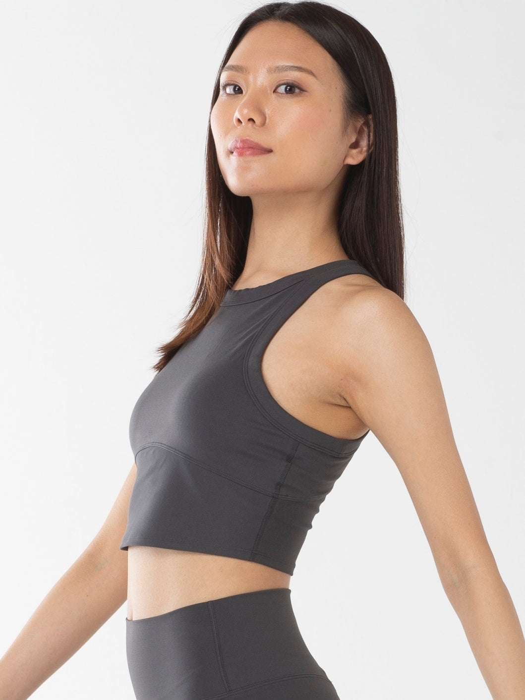 シェリー ライクラ クロップタンク グラファイト