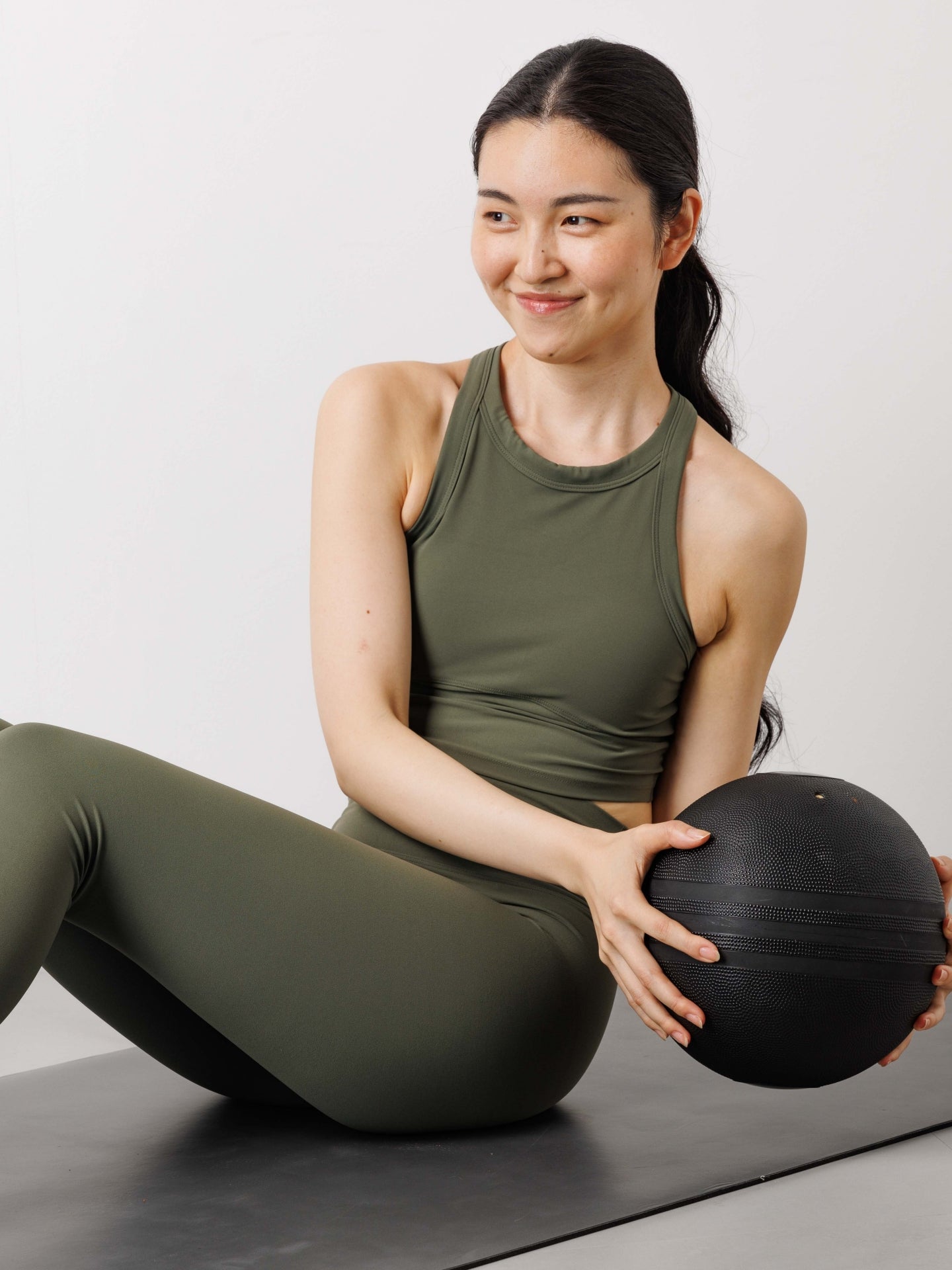 チェイス ライクラ ハイウエスト レギンス オリーブ