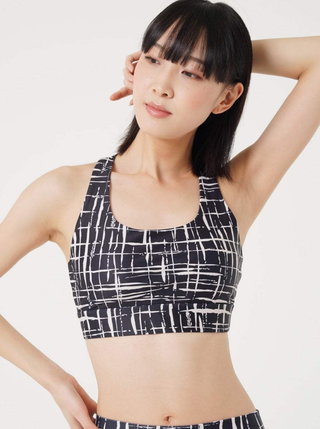 yes+ エリート スポーツブラ アブストラクトチェック