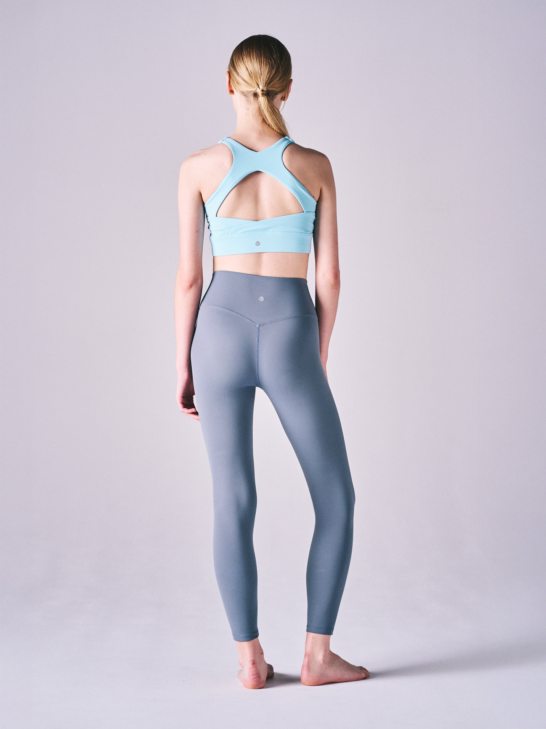 ジュノ レギンス ブルーグレー ノーフロントシーム レギンス