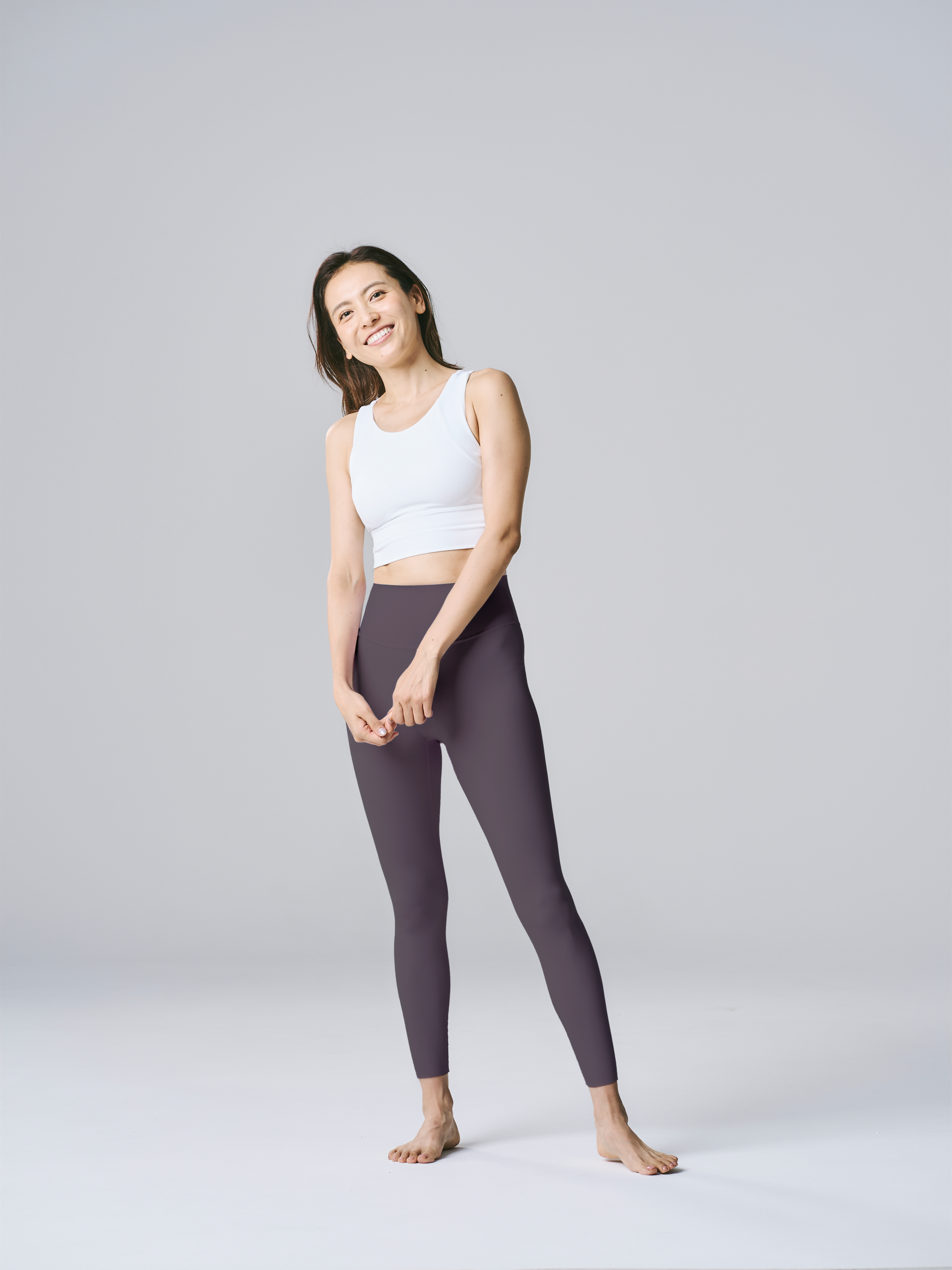 【フリーサイズ】カイリー レギンス グレイッシュブラウン