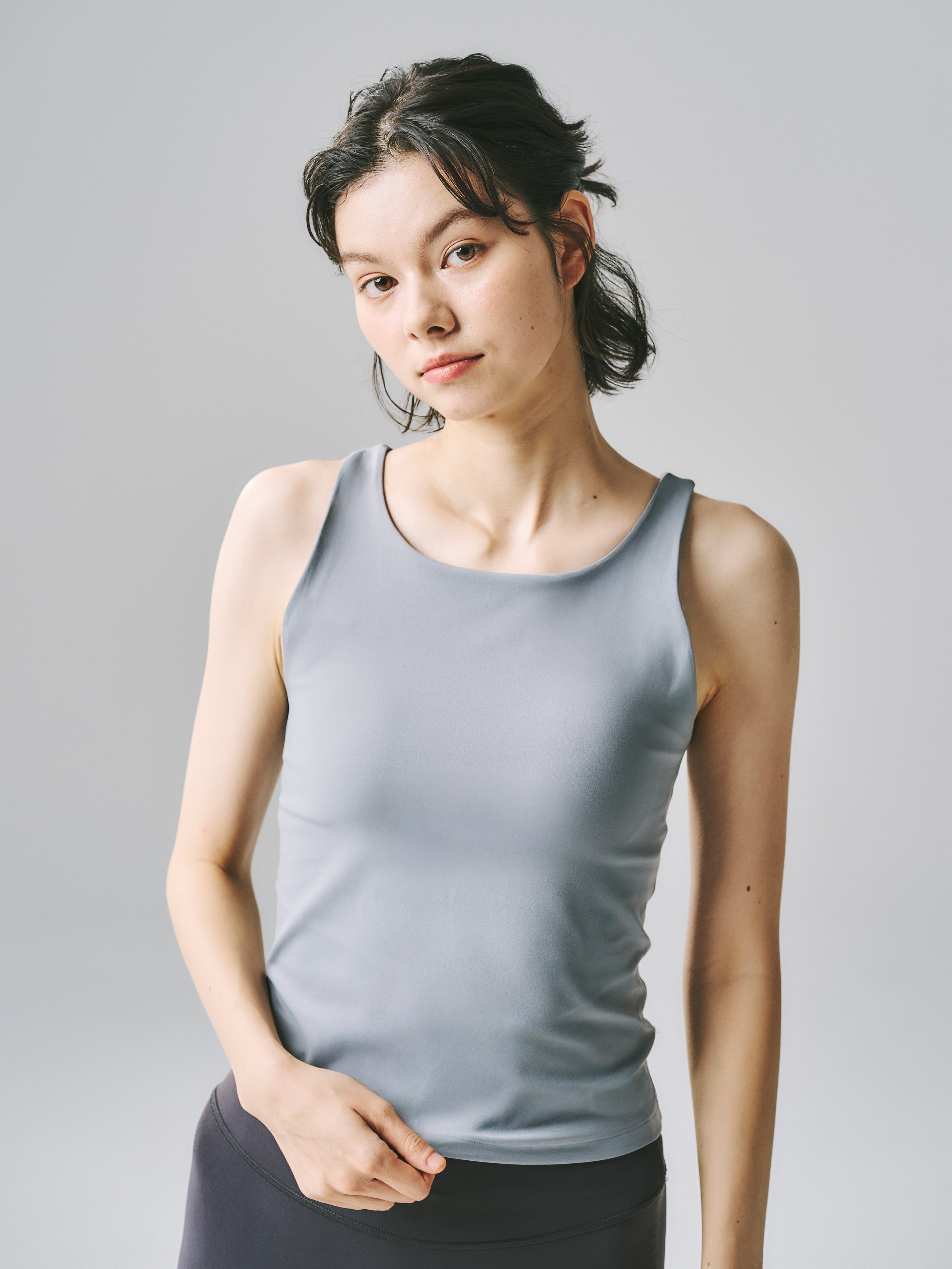 LIZLISA パール 淡い水色 タンクトップ LIZLISA パール 淡い水色 タンクトップ
