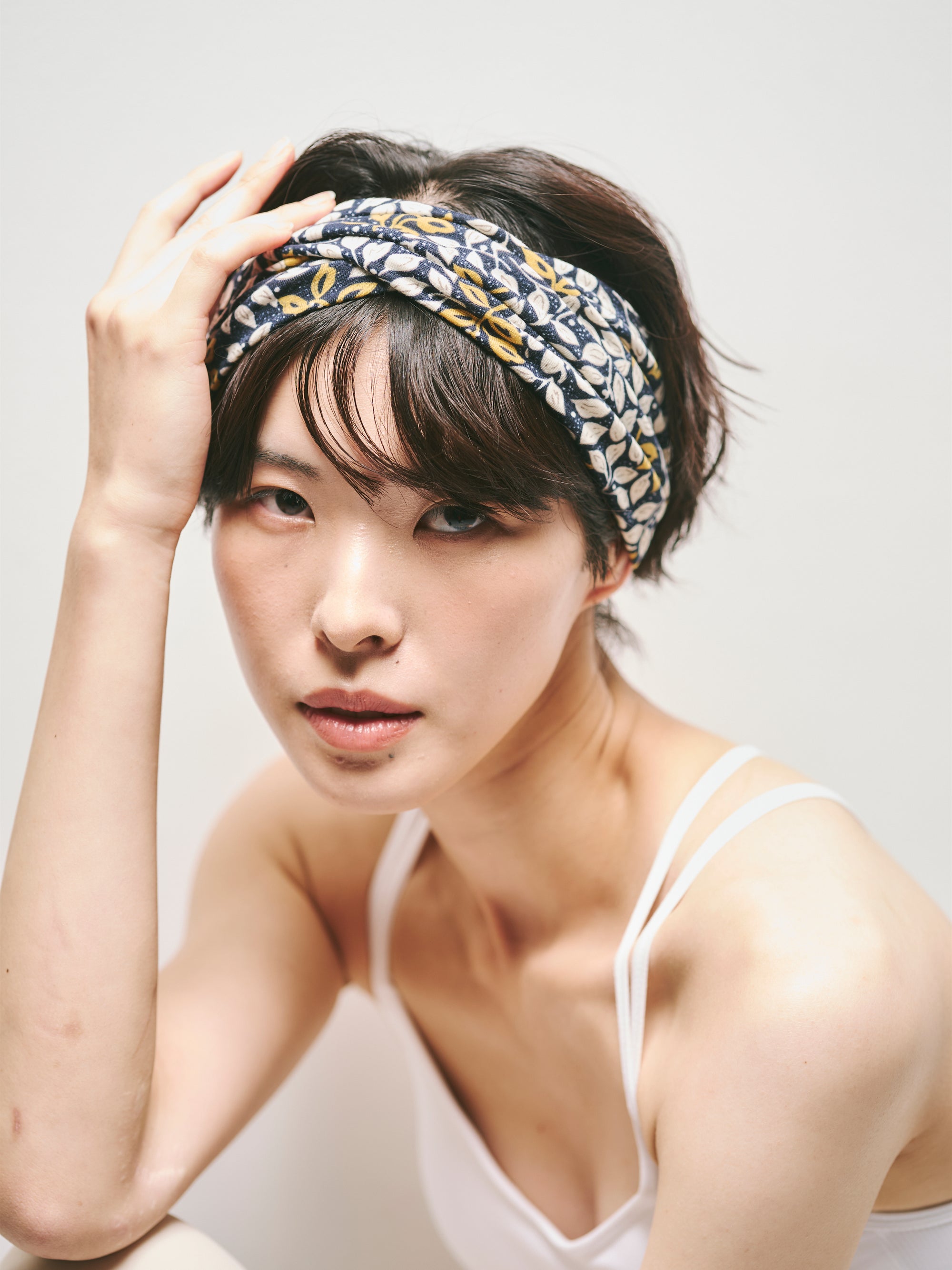 ツイスト ワイド ヘッドバンド リーブス