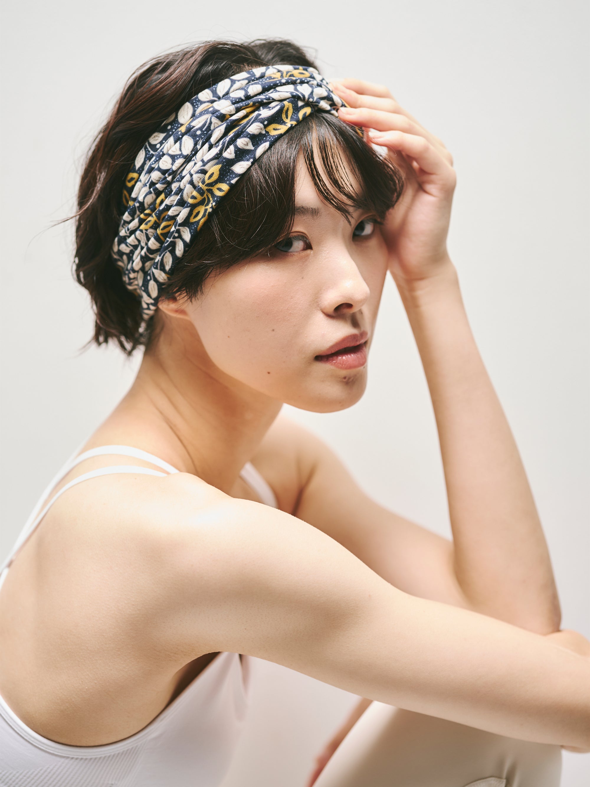 ツイスト ワイド ヘッドバンド リーブス