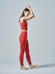 BEYOND YOGA スペースダイ コート イン ザ ミディ HW レギンス ホリー レッド ヘザー