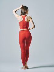 BEYOND YOGA スペースダイ コート イン ザ ミディ HW レギンス ホリー レッド ヘザー