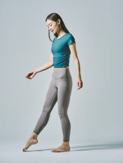 テイラー リブ クロップ トップス  グリーンストーン