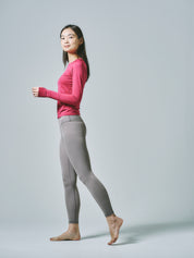 ヒトミ シームレス 長袖 トップス マゼンタ