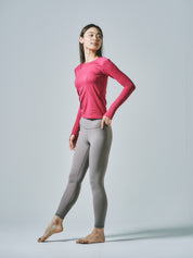 ヒトミ シームレス 長袖 トップス マゼンタ