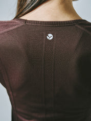 ヒトミ シームレス 長袖 トップス コーヒー