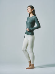 ヒトミ シームレス 長袖 トップス グラナイトグリーン