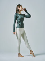 ヒトミ シームレス 長袖 トップス グラナイトグリーン