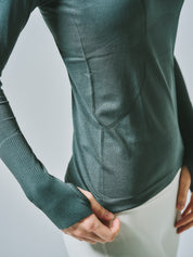 ヒトミ シームレス 長袖 トップス グラナイトグリーン