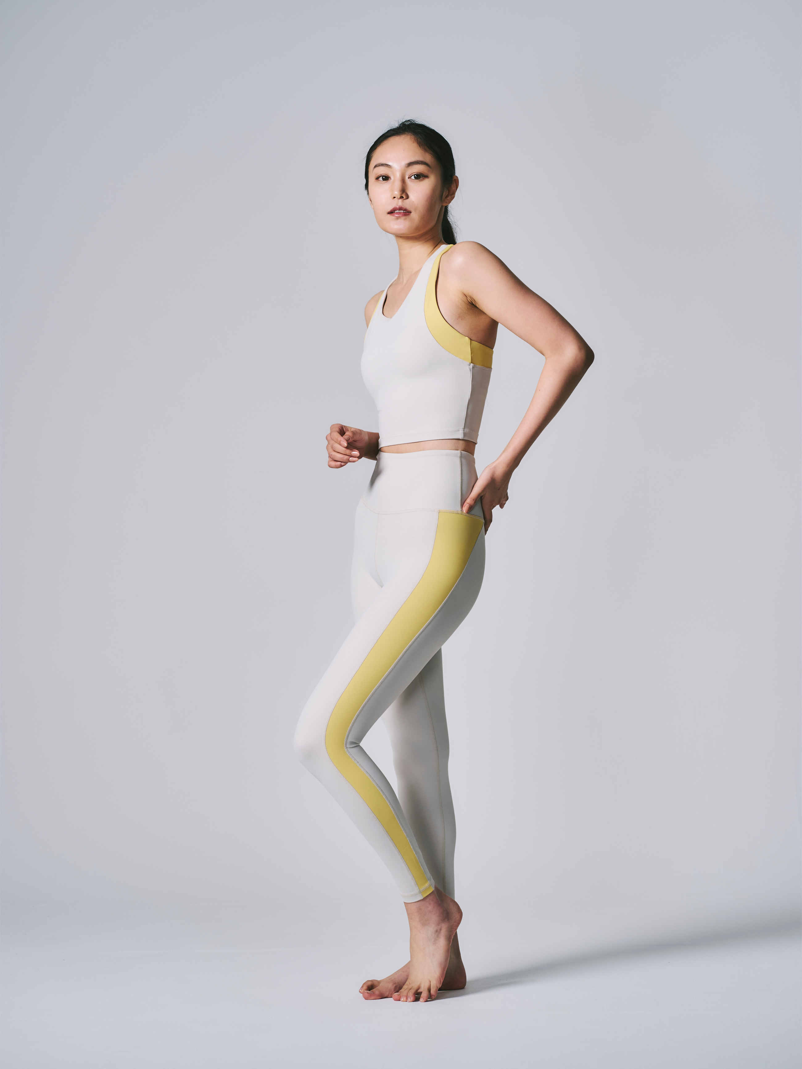 プレミアム バイカラー クロップドタンク バニラ・レモン