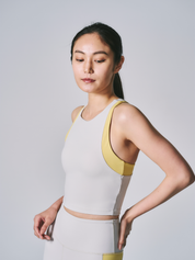 プレミアム バイカラー クロップドタンク バニラ・レモン