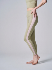 プレミアム バイカラー ハイウエストレギンス オリーブ・サクラ