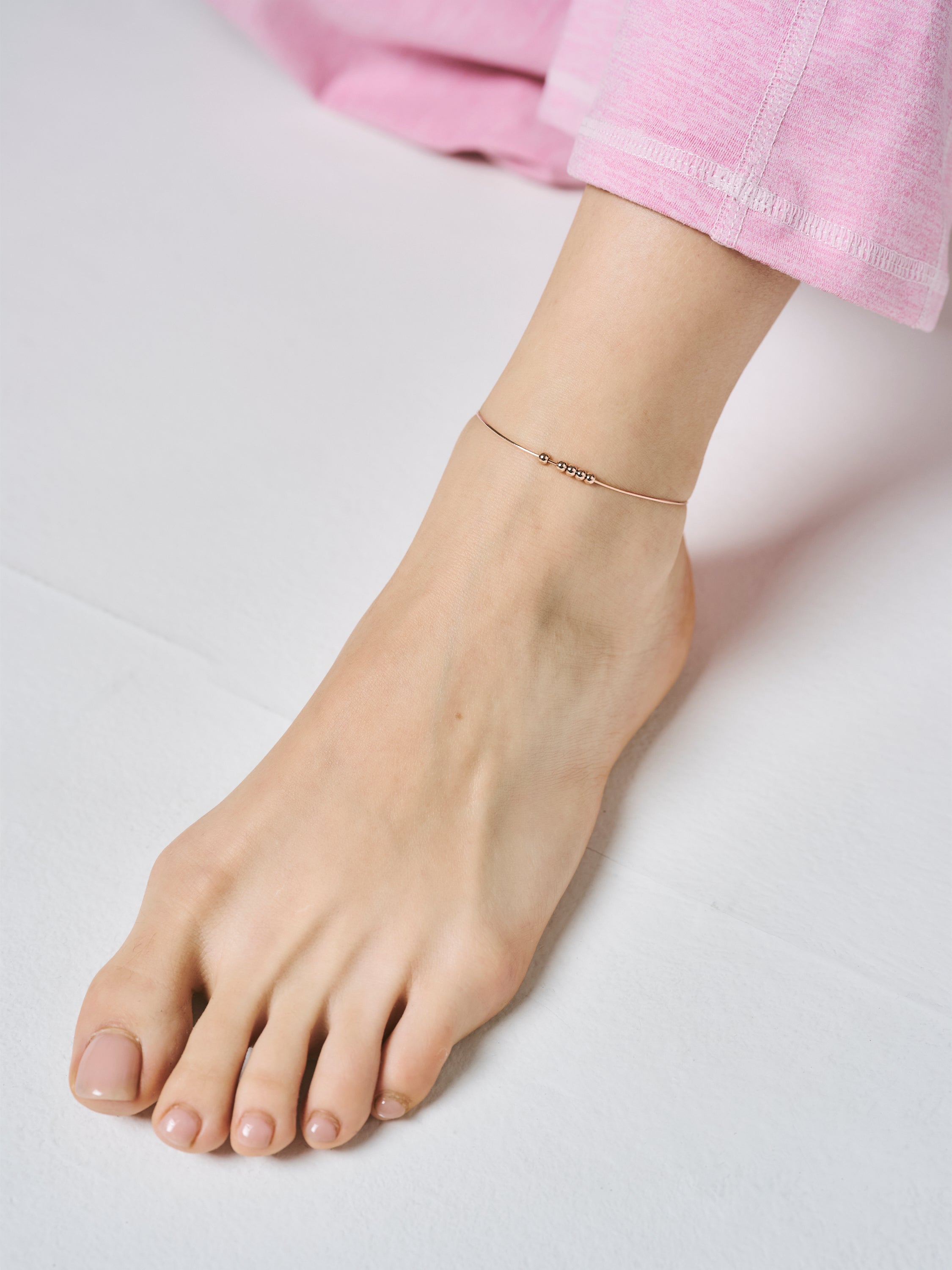 スキンジュエリー ミニマル アンクレット【ALIGN】silver925 18KGP (Pink Gold)