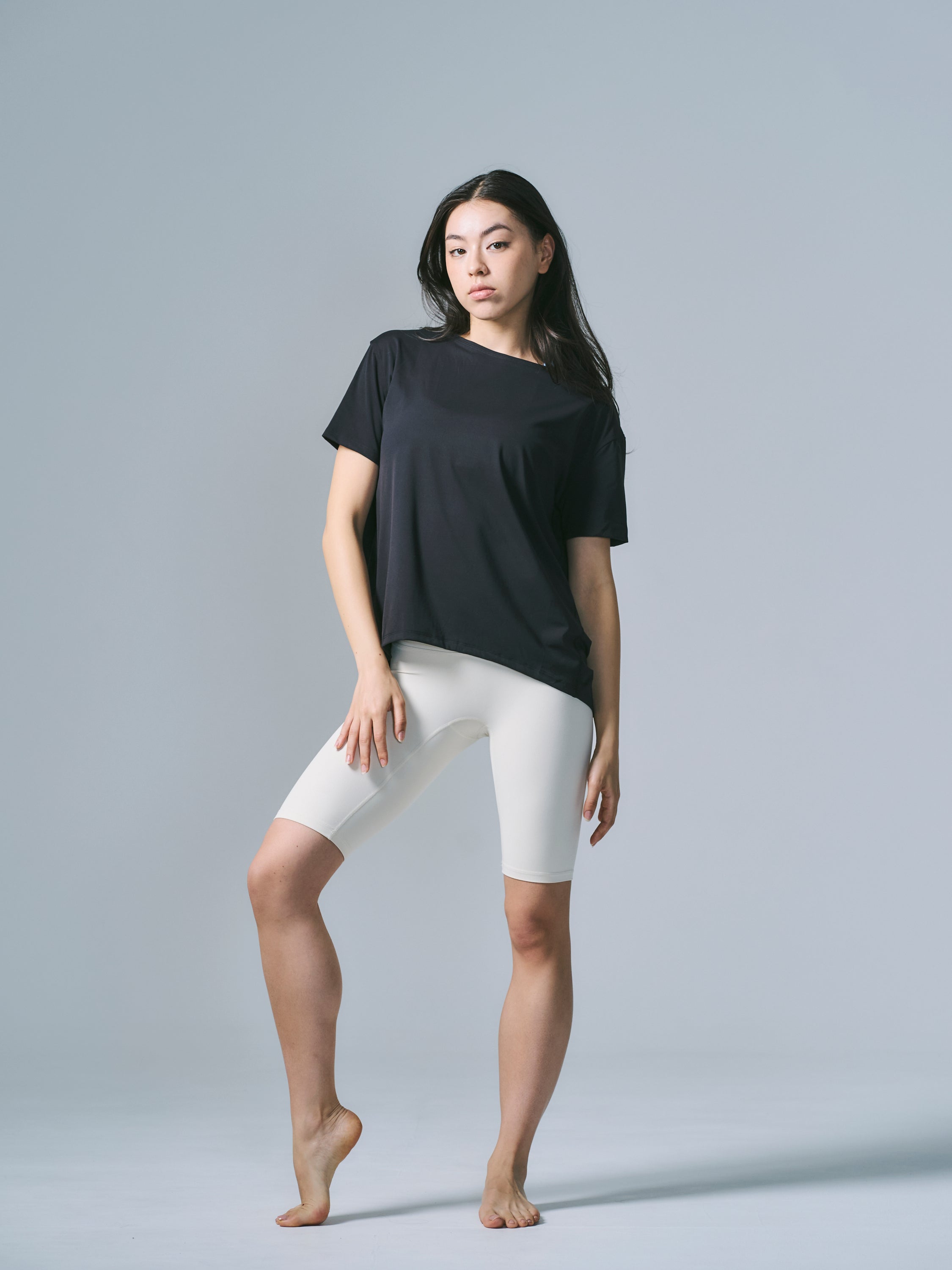 デボラ リラックス トップス ショート Tシャツ ブラック