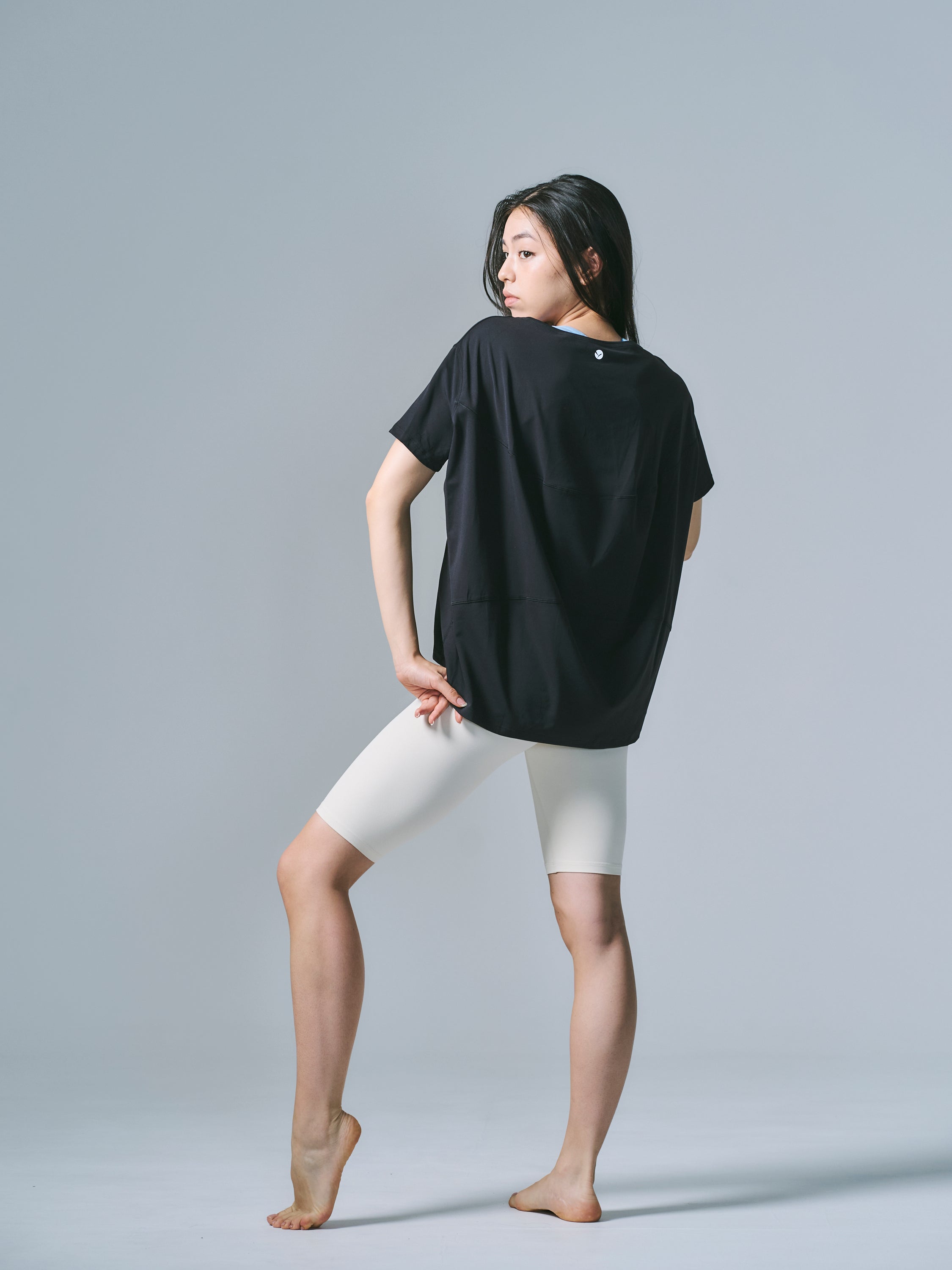 デボラ リラックス トップス ショート Tシャツ ブラック