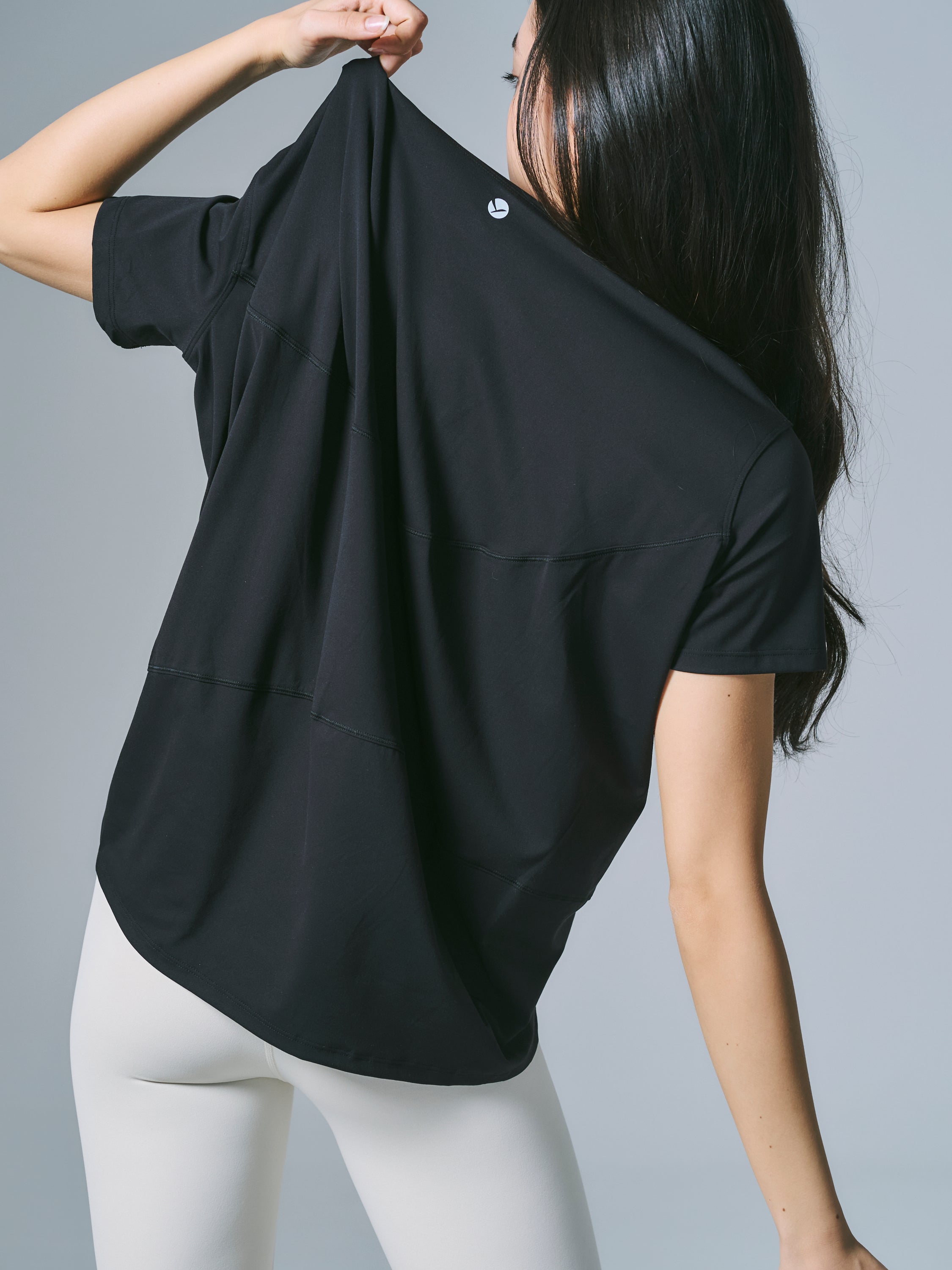 デボラ リラックス トップス ショート Tシャツ ブラック
