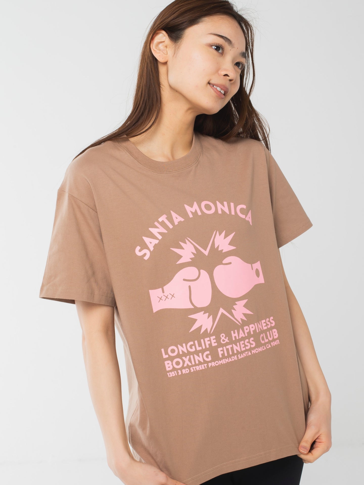 Santa Monica Boxing Gym Tee Mocha