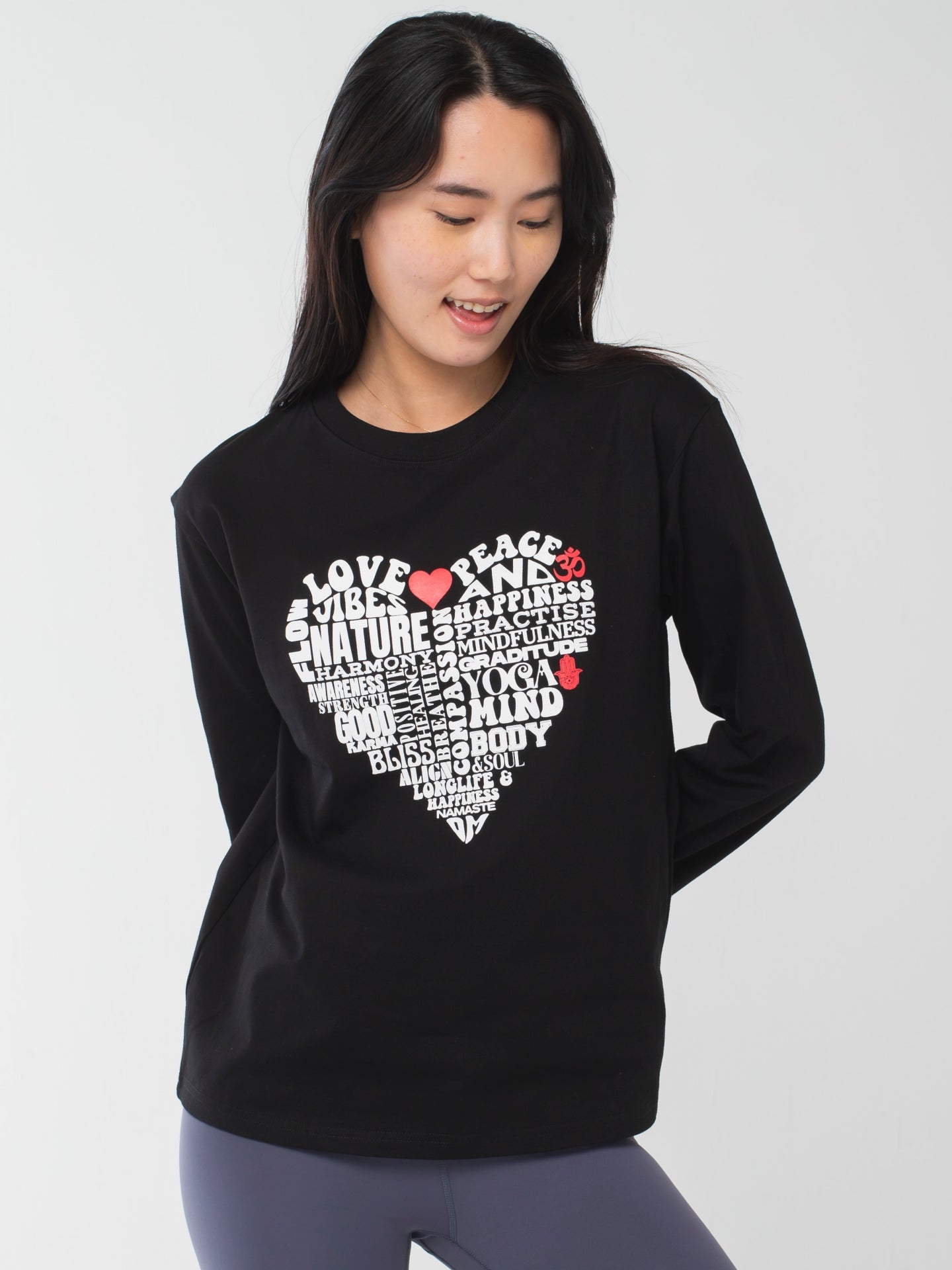 Love & peace Long-Sleeve Tee Black