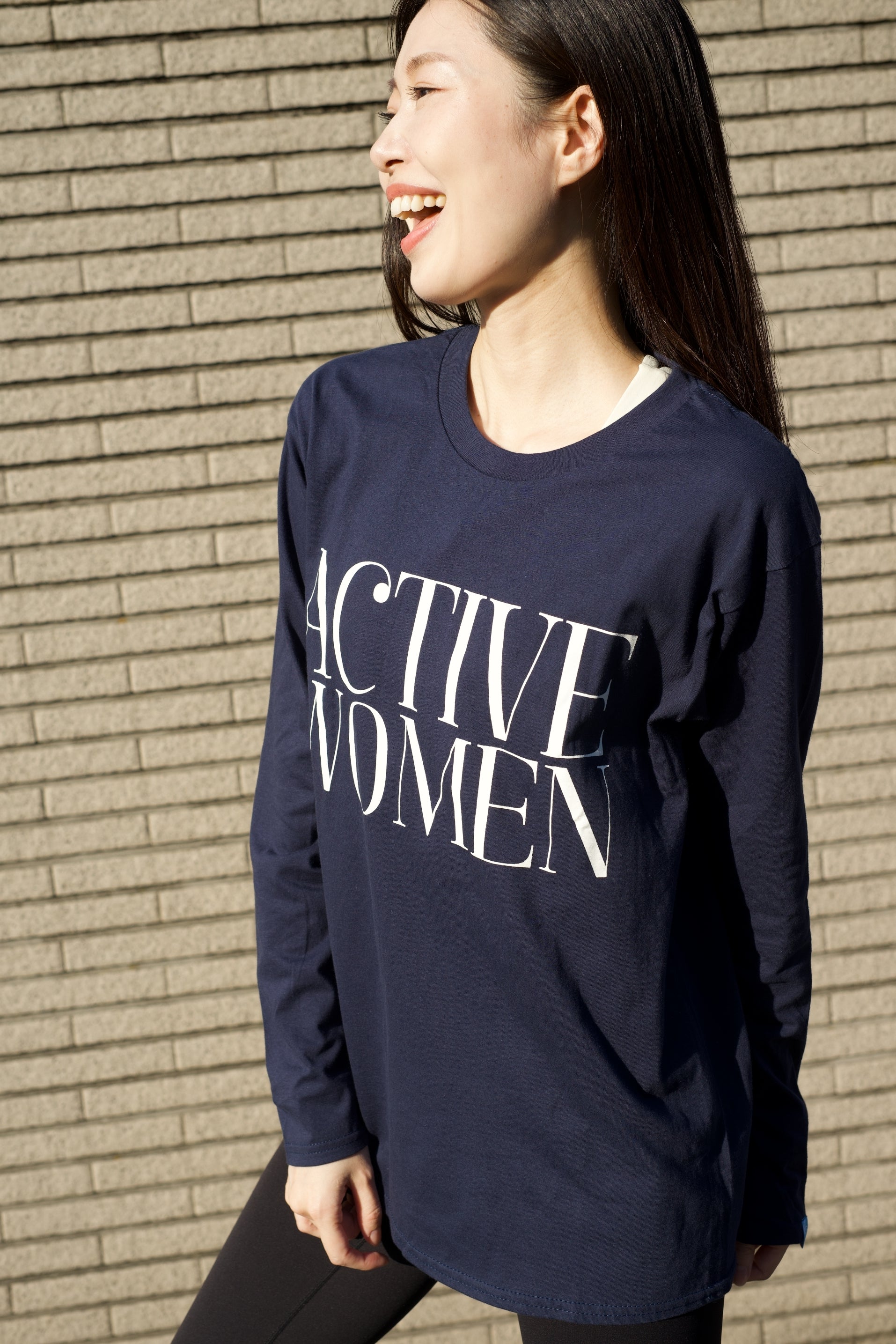 ［ロングT］Active Womenls tee navy