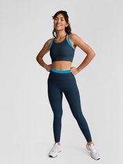 BEYOND YOGA スペースダイ レイヤード ハイウエスト ミディ レギンス – ノクターナル ネイビー