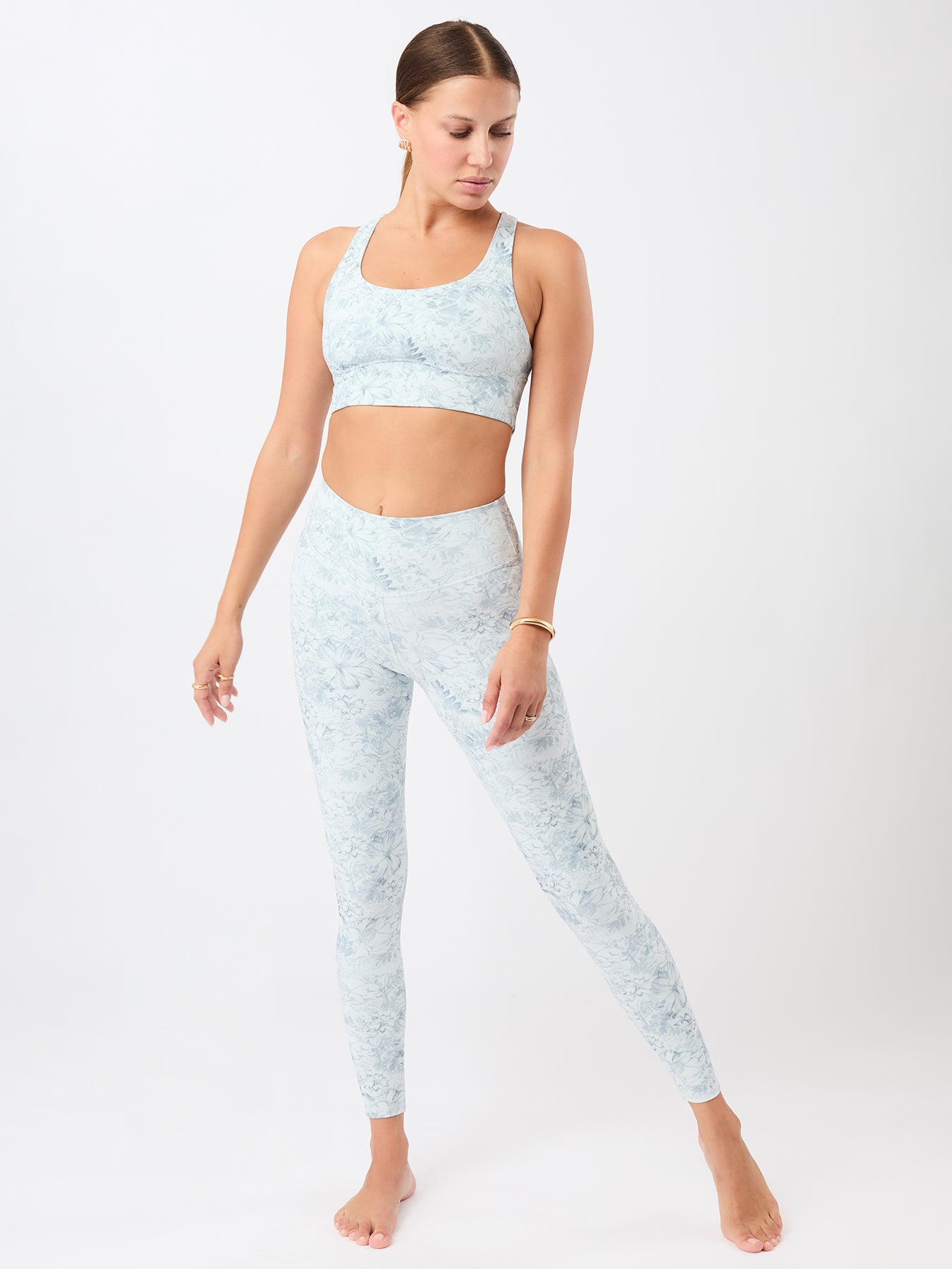 MANDALA モノプリンテッド タイツ ブルー ミラージュ