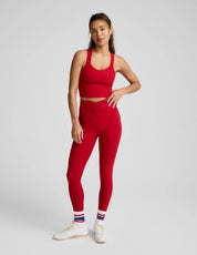 BEYOND YOGA スペースダイ ツイスト スルー クロップド タンク ホリー レッド ヘザー