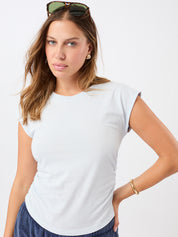 MANDALA サイド ラッフルド トップ【GOTS認証 オーガニックコットン】ベビーブルー