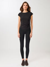 MANDALA サイド ラッフルド トップ【GOTS認証 オーガニックコットン】 ブラック