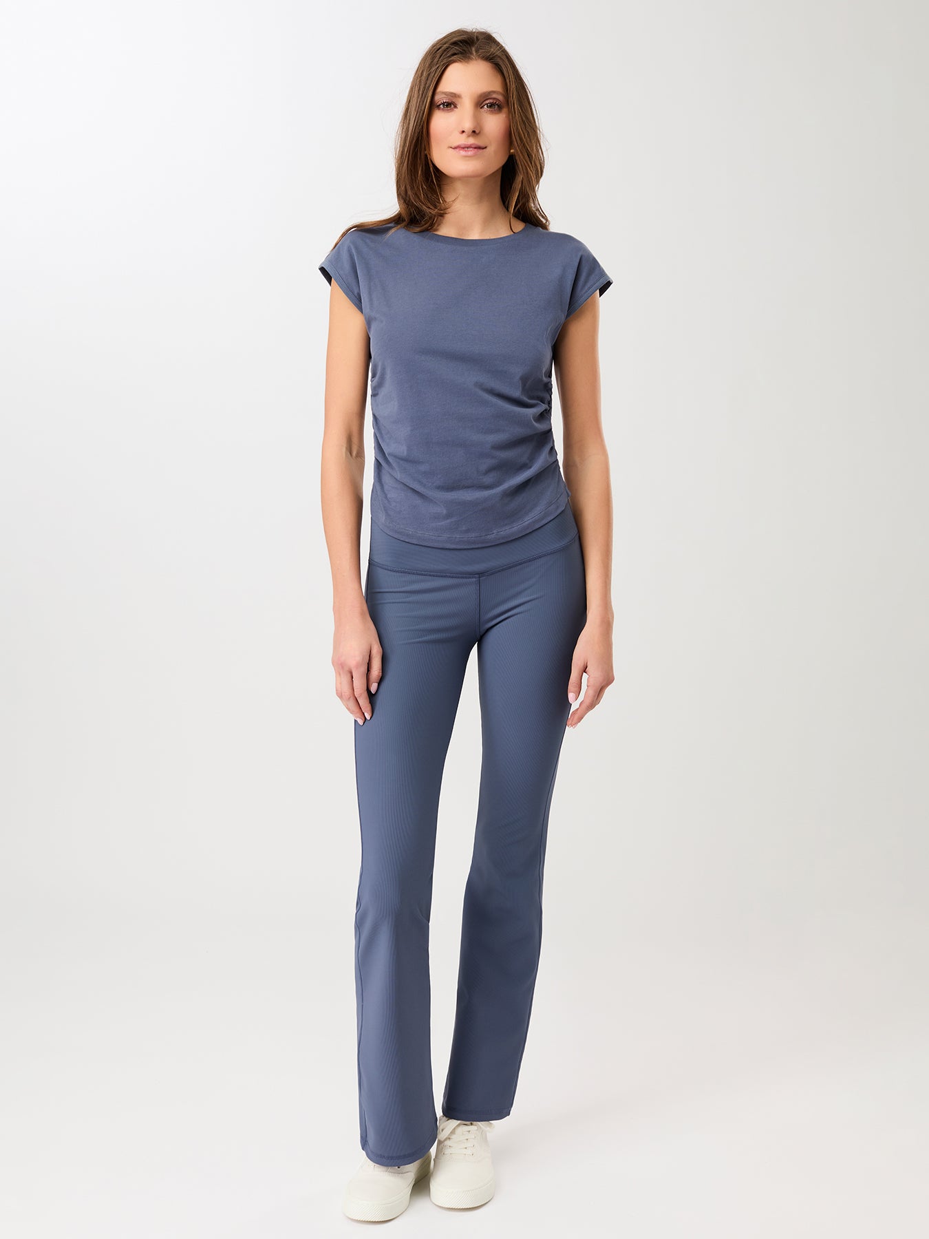 MANDALA サイド ラッフルド トップ【GOTS認証 オーガニックコットン】エクリプス ブルー