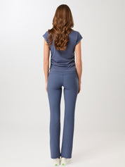 MANDALA サイド ラッフルド トップ【GOTS認証 オーガニックコットン】エクリプス ブルー