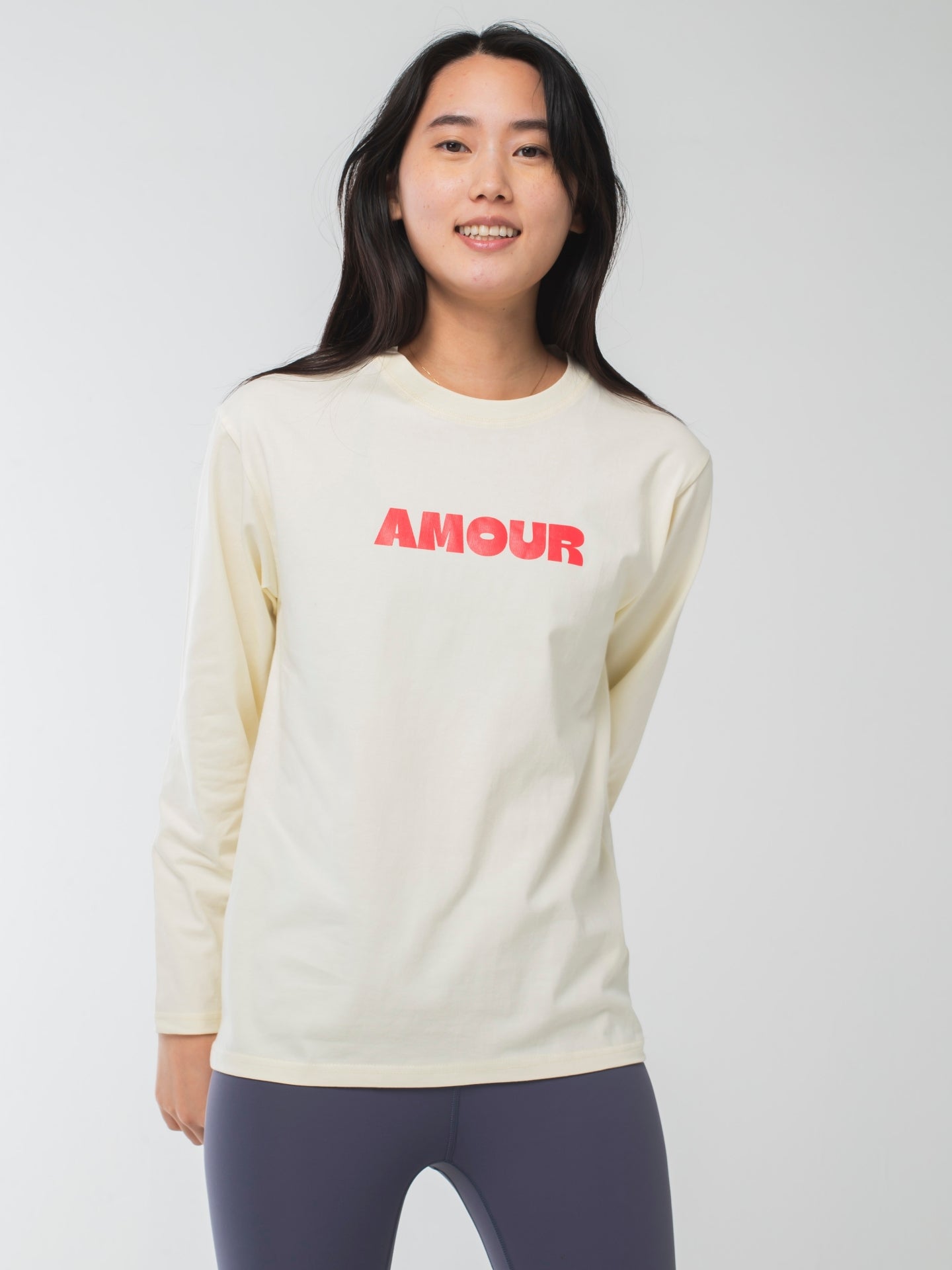 Amour Long-Sleeve Tee Apricot