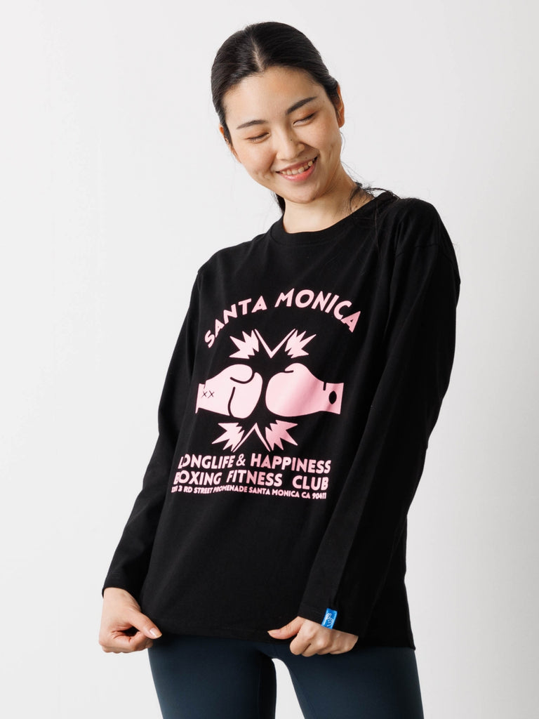 ロゴ 長袖Tシャツ レディース Boxing Gymls tee black