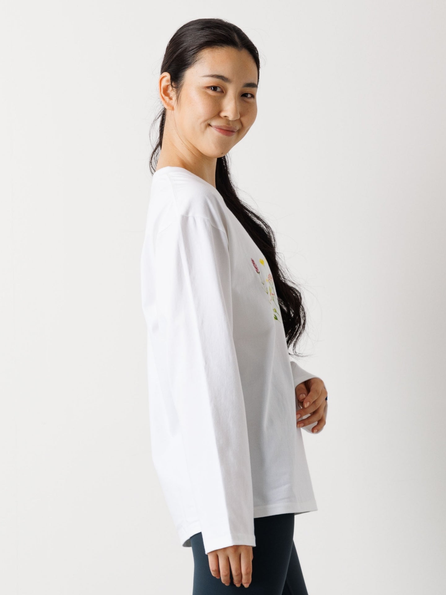 Wildflower Long-Sleeve Tee White
