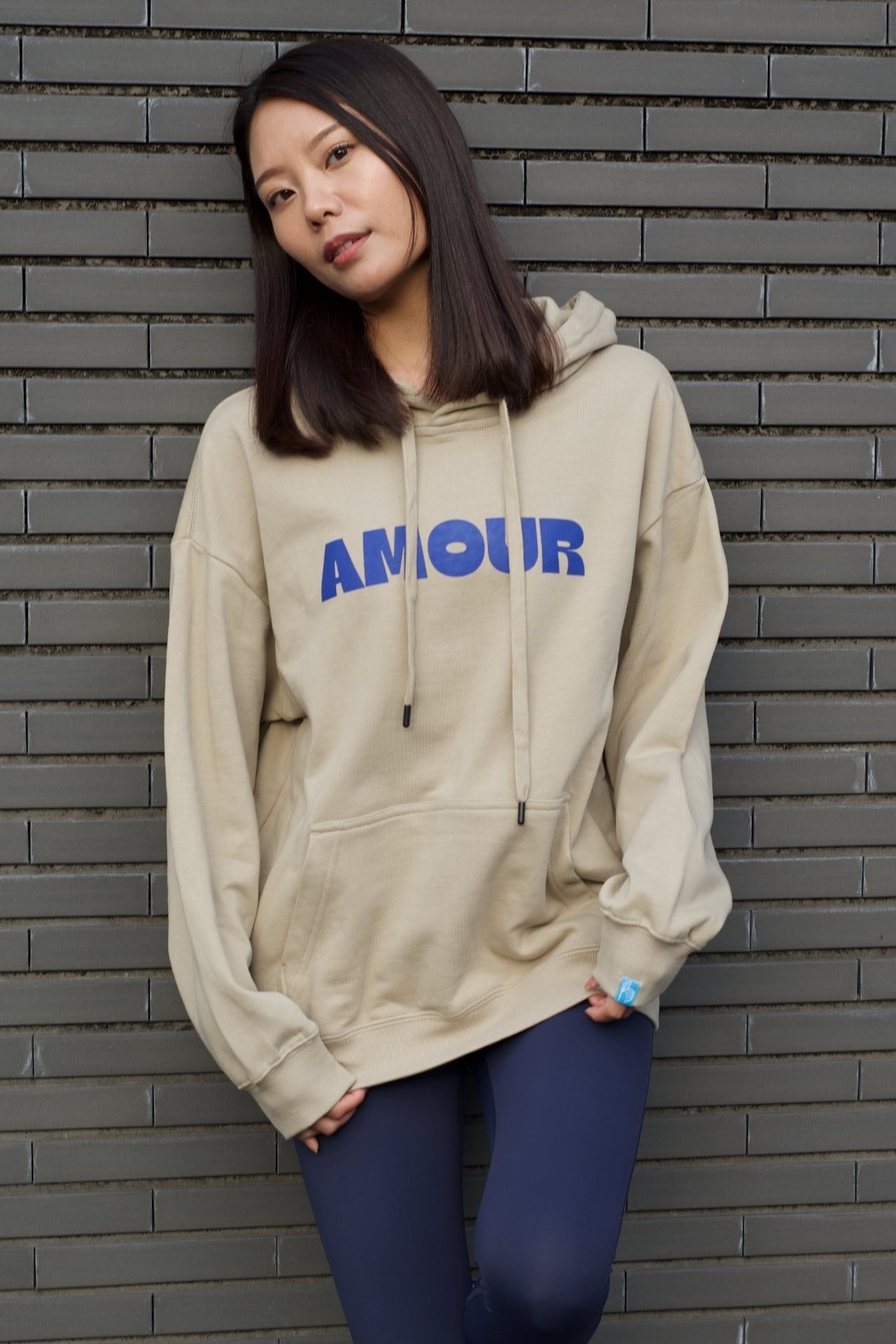 ［フーディー］Amour hoodie beige