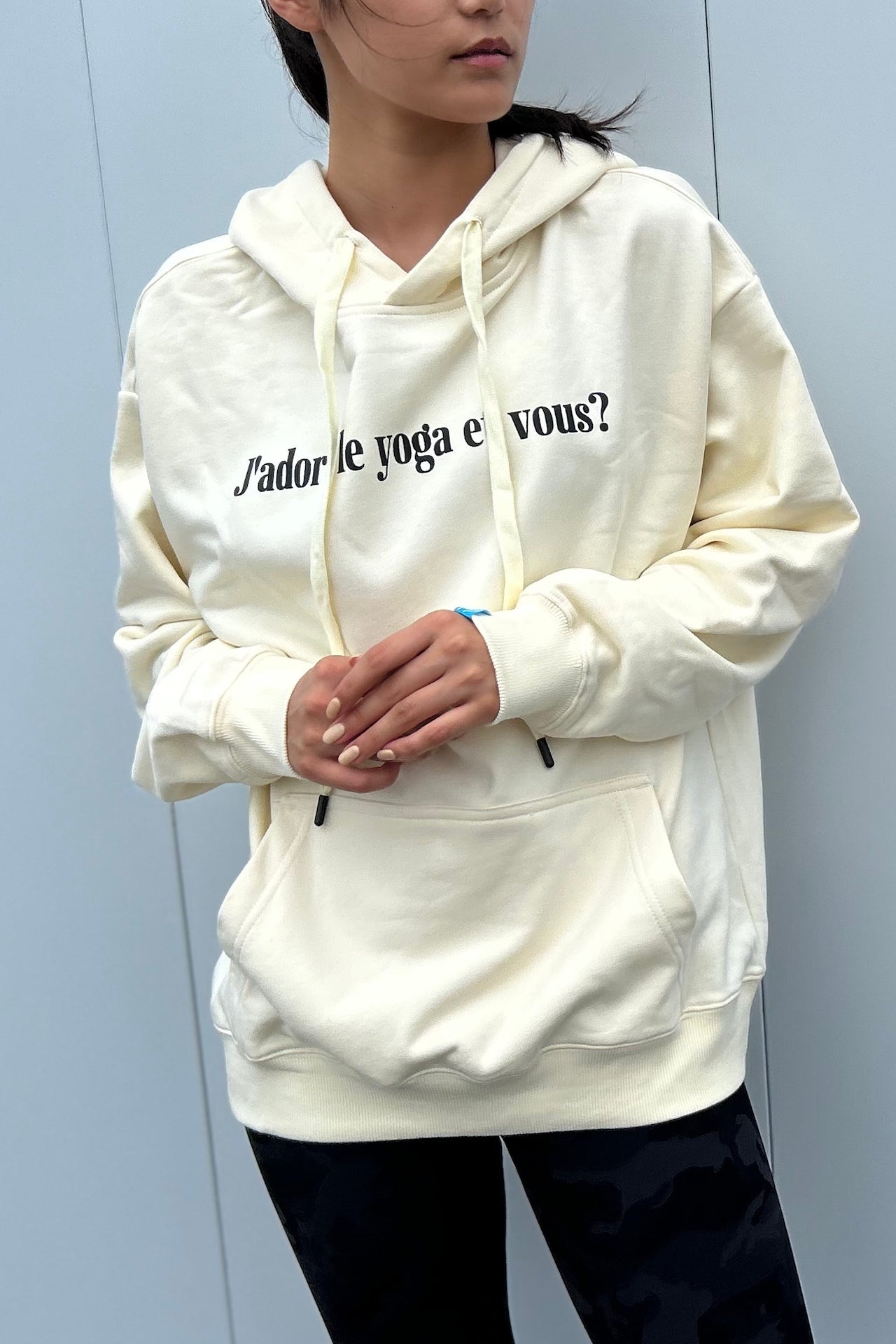 ［フーディー］ i love yoga hoodie cream