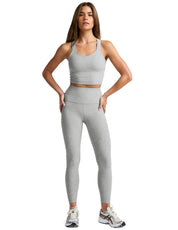 BEYOND YOGA スペースダイ ツイスト スルー クロップド タンク シルバー ミスト