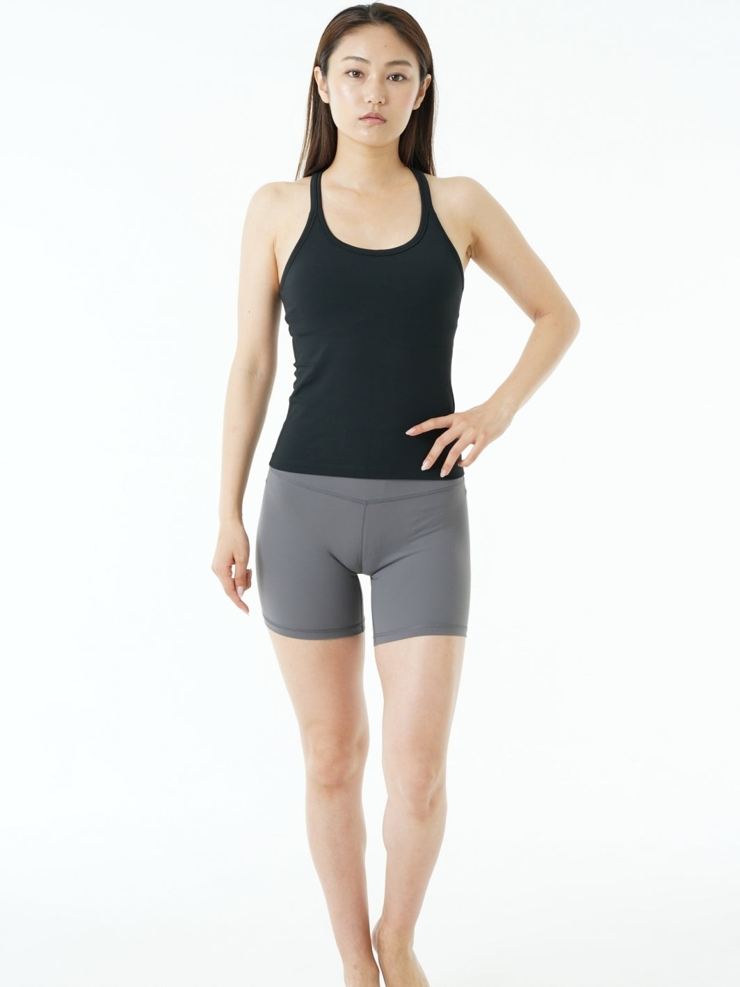 セリーナ ミニバイカーショーツ グレー