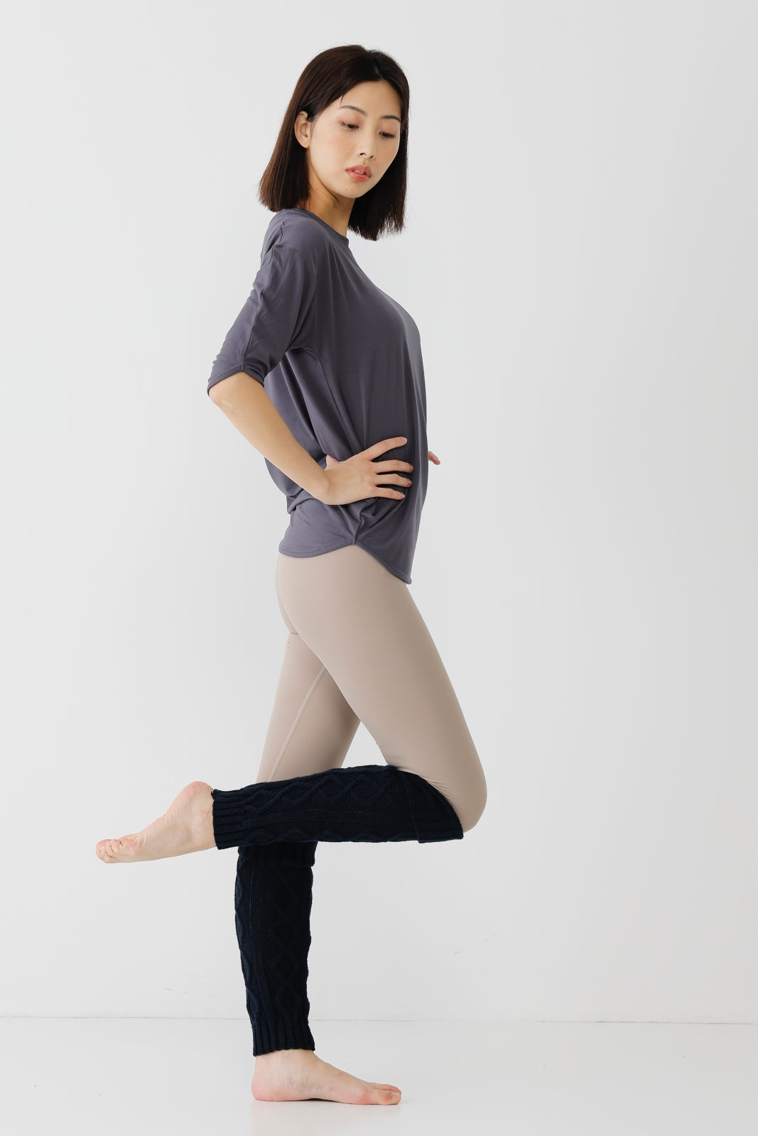 Cable Leg warmer navy