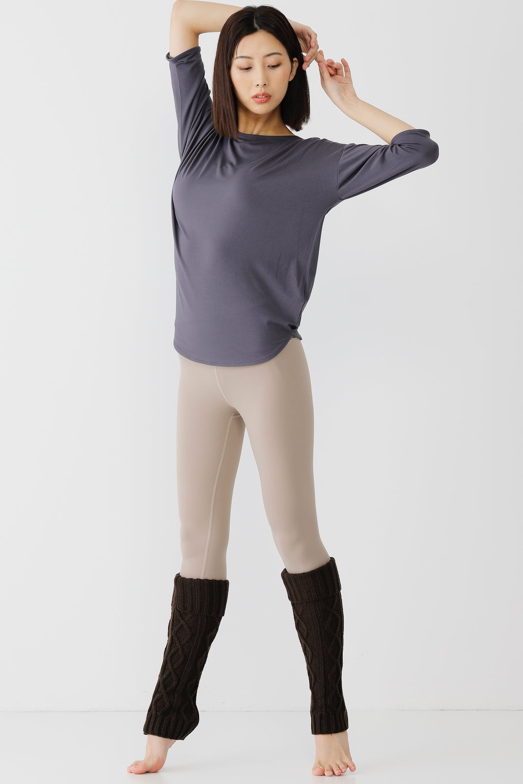 Cable Leg warmer Brown